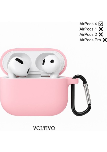 Airpods 4. Nesil Uyumlu Renkli Kir Tutmaz Silikon Kancalı Kılıf modelleri