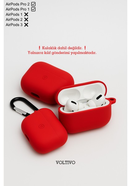 Airpods Pro 1. Nesil ve Pro 2. Nesil Uyumlu Renkli Kir Tutmaz Silikon Kancalı Kılıf