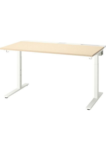 Çalışma Masası, Huş Kaplama-Beyaz, 140X80 cm