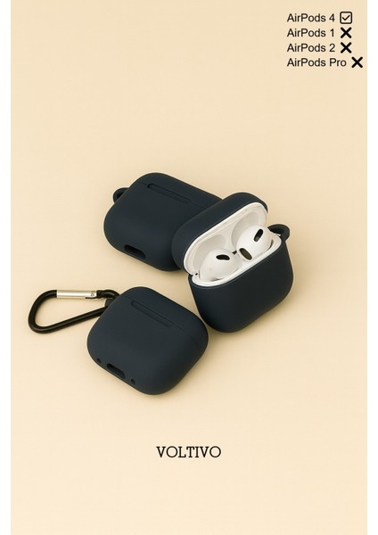Airpods 4. Nesil Uyumlu Renkli Kir Tutmaz Silikon Kancalı Kılıf