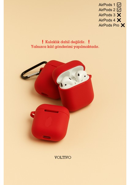 Airpods 1. Nesil ve 2. Nesil Uyumlu Renkli Kir Tutmaz Silikon Kancalı Kılıf