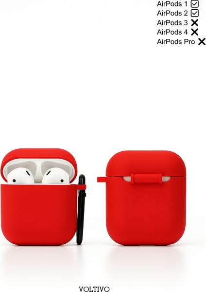 Airpods 1. Nesil ve 2. Nesil Uyumlu Renkli Kir Tutmaz Silikon Kancalı Kılıf fiyatları