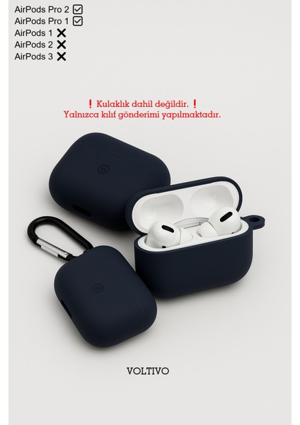 Airpods Pro 1. Nesil ve Pro 2. Nesil Uyumlu Renkli Kir Tutmaz Silikon Kancalı Kılıf