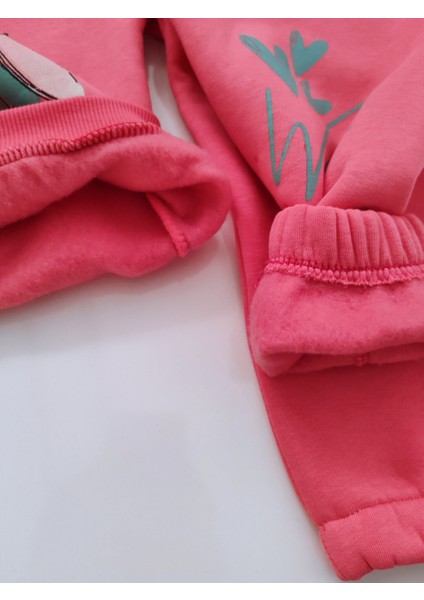 Kız Çocuk Üç Iplik Şardonlu 2’li Takım | Sweatshirt & Eşofman Altı | Tavşan Baskılı modelleri