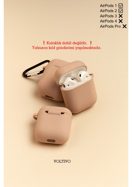 Airpods 1. Nesil ve 2. Nesil Uyumlu Renkli Kir Tutmaz Silikon Kancalı Kılıf