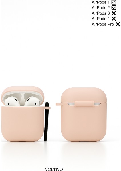 Airpods 1. Nesil ve 2. Nesil Uyumlu Renkli Kir Tutmaz Silikon Kancalı Kılıf fiyatları