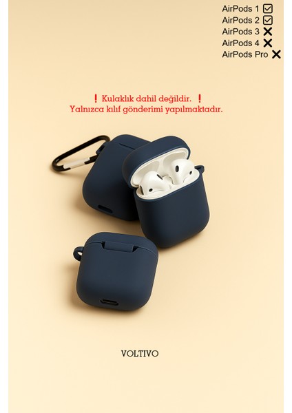 Airpods 1. Nesil ve 2. Nesil Uyumlu Renkli Kir Tutmaz Silikon Kancalı Kılıf