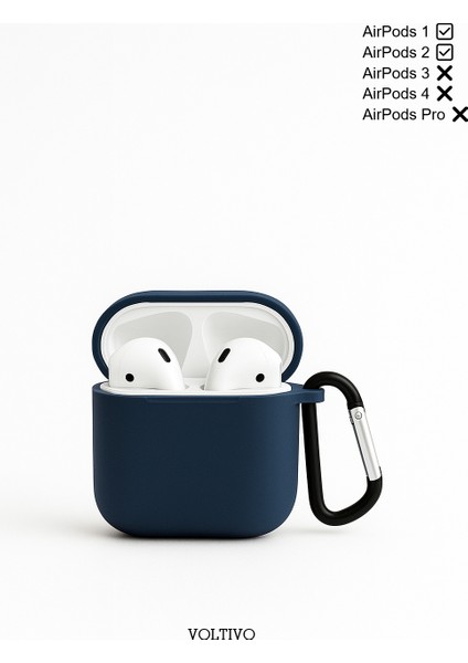 Airpods 1. Nesil ve 2. Nesil Uyumlu Renkli Kir Tutmaz Silikon Kancalı Kılıf modelleri