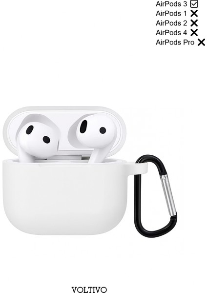 Airpods 3. Nesil Uyumlu Renkli Kir Tutmaz Silikon Kancalı Kılıf modelleri