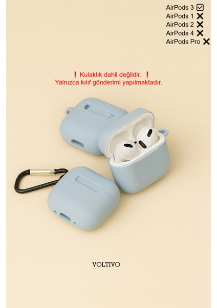 Airpods 3. Nesil Uyumlu Renkli Kir Tutmaz Silikon Kancalı Kılıf