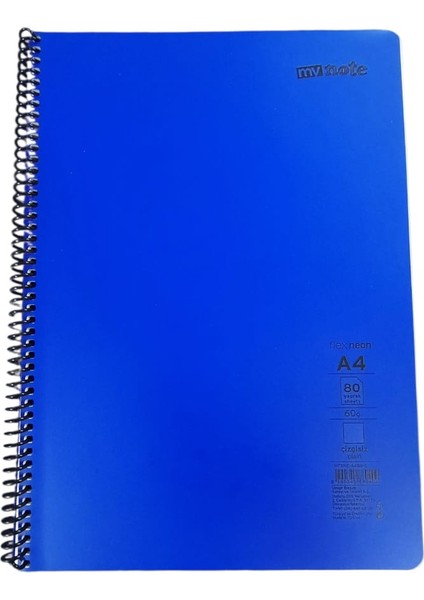My Note A4 Pp Kapak Flex Neon Spiralli Çizgisiz Defter 80 Yaprak