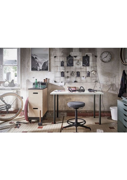 Çalışma Masası, Beyaz-Koyu Gri, 100X60 cm fırsatları
