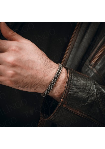 925 Ayar Gümüş Kalın Burgu Zincir Model Açık Cuff Ayarlanabilir Erkek Bileklik modelleri