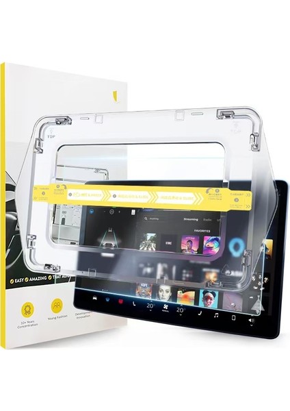 Byd 15.6" Araç Multimedya Ekran Koruyucu Uygulama Aparatlı Premium Temperli Cam Ekran Koruyucu fırsatları