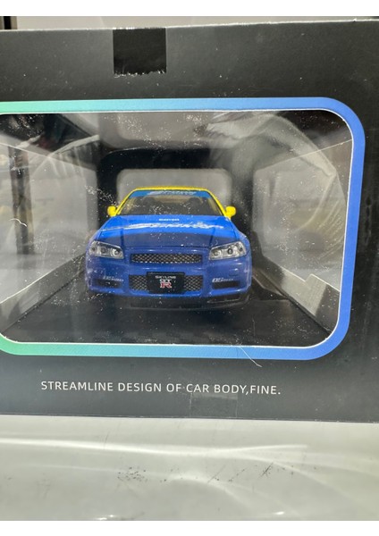 Nissan Skyline Gtr R34 Fast And Furious Hızlı ve Öfkeli Koleksiyon Model Diecast Metal Araba 1.24 Ölçek