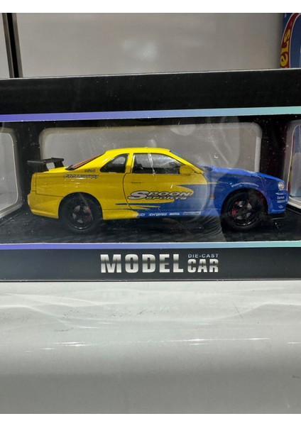 Nissan Skyline Gtr R34 Fast And Furious Hızlı ve Öfkeli Koleksiyon Model Diecast Metal Araba 1.24 Ölçek fırsatları