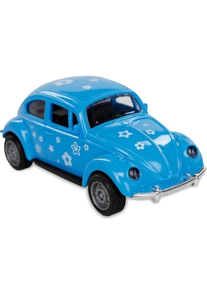 Sürtmeli Desenli Kaplumbağa Araba Vosvos Araba 12 cm Mavi