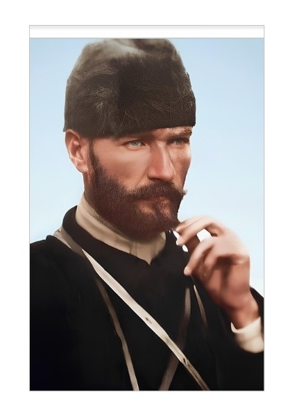 Atatürk Posteri Saten Kumaş Trablusgarp