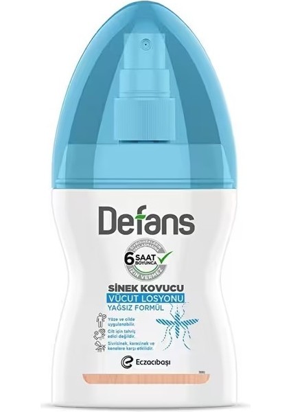 Defans Sinek Kovucu Vücut Losyonu Yağsız Formül 100 ml