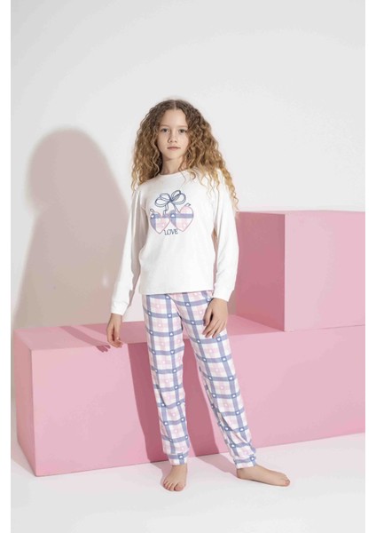 Tarık Kadın Beyaz Kalp Desen Anne Kız Kombin Termal Kışlık Sıcak Tutan Yumuşak Pijama Takımı fırsatları