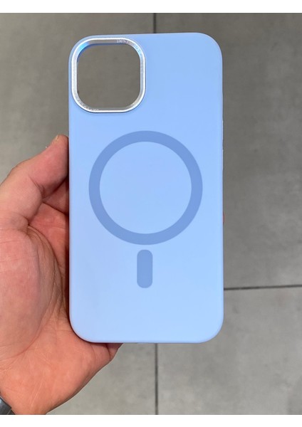 Apple iPhone 13 ve 14 Uyumlu Magsafe Şarj Destekli Içi Kadife Silikon Kılıf