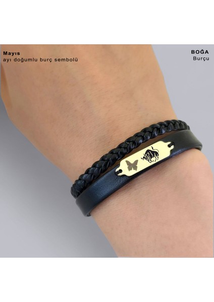 14 Ayar Altın Plakalı Boğa Burçları Için Doğal Siyah Derili Kelebek Figürlü Hediye BILEKLIK-678 fırsatları