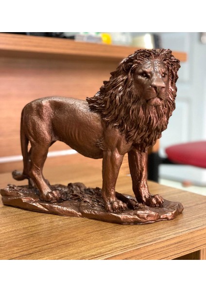 Dekoratif Aslanl Biblo Ev Ofis Heykal Polyester Bronz indirimleri