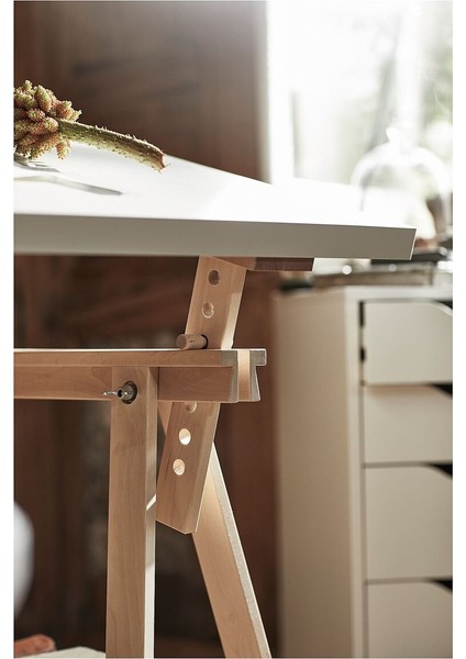 Çalışma Masası, Beyaz-Huş, 140X60 cm fırsatları