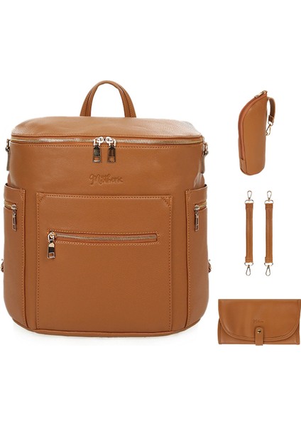 Soho Deri Bebek Bakım Çantası Taba