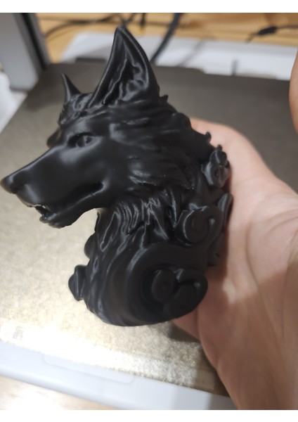 Siyah Kurt Fiğür Masa Üstü Dekoratif Oyuncak 12CM