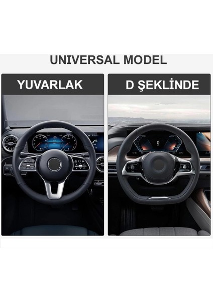 MC1003NR Premium Suni Deri Direksiyon Kılıfı Kırmızı