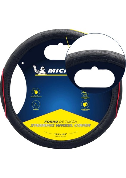 MC1003NR Premium Suni Deri Direksiyon Kılıfı Kırmızı