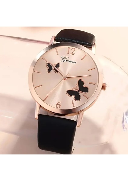 Kadın Kol Saati ve Bileklik Seti - Siyah Rose Gold ST703 fiyatları