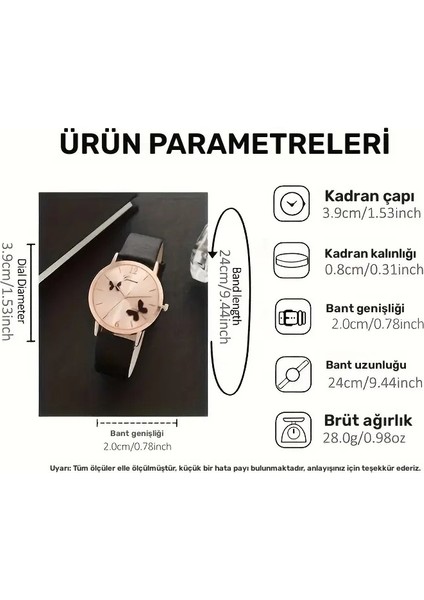 Kadın Kol Saati ve Bileklik Seti - Siyah Rose Gold ST703 fırsatları