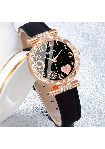 Kadın Kol Saati ve Bileklik Seti - Siyah Rose Gold modelleri