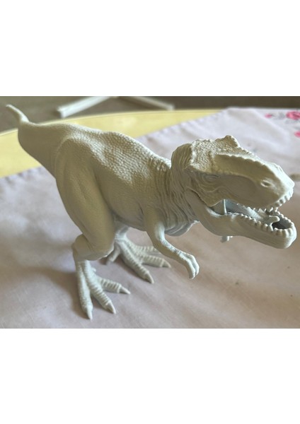 Beyaz Dinazor Tyrannosaurus Dinazor Figur Oyuncak 14CM Doğal Malzeme