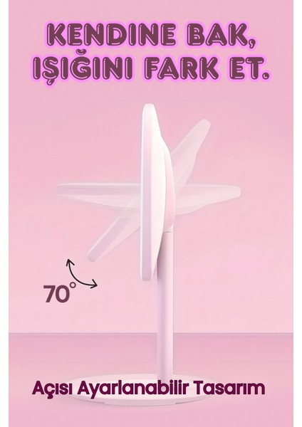 Dokunmatik LED Işıklı USB Li Yuvarlak Masa Üstü Makyaj Aynası Makyaj Aynası Ledli modelleri
