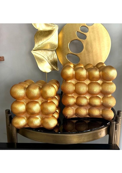 Dekoratif 2 Li Bubble Biblo Polyester Gold Renkli fiyatları
