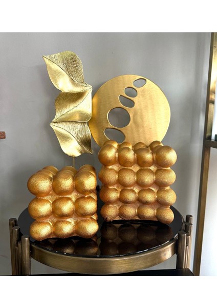 Dekoratif 2 Li Bubble Biblo Polyester Gold Renkli fırsatları