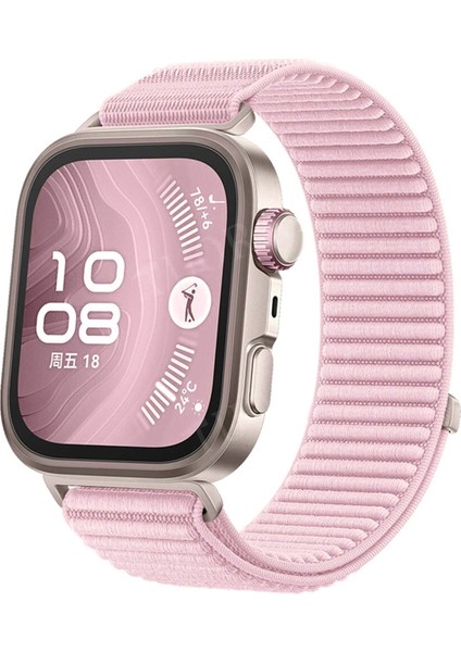 Huawei Watch Fit 4 / Fit 4 Pro ile Uyumlu Wave Desen Hasır Örgü Cırtlı Kordon Kayış - FC1127