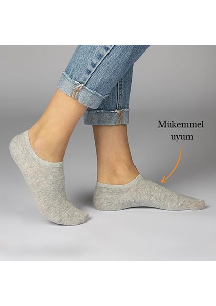 12 Çift Pamuklu Kadın Sneaker Patik Çorap Gri fiyatları