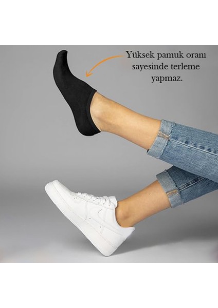 12 Çift Pamuklu Erkek Sneaker Patik Çorap Siyah modelleri