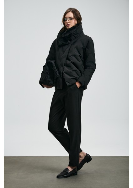 Monıca Kaz Tüyü Kadın Mont Siyah fırsatları