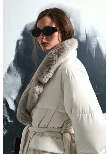 Hermes Kaz Tüyü Kadın Mont Siyah