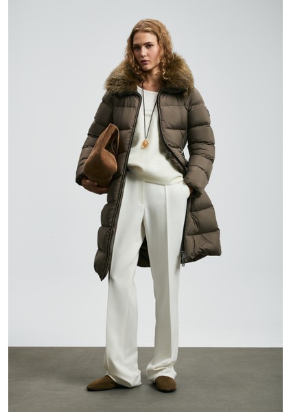 Eco Kaz Tüyü Kadın Mont Siyah modelleri