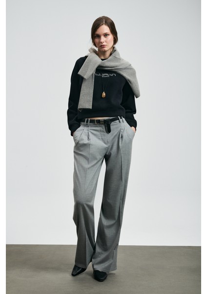 Beggy Kadın Örme Sweatshırt Siyah modelleri