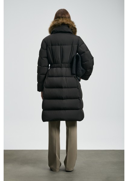 Eco Kaz Tüyü Kadın Mont Siyah