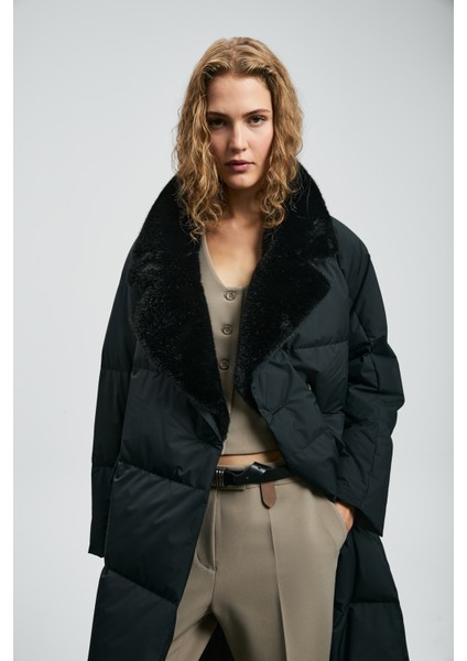 Hermes Kaz Tüyü Kadın Mont Siyah modelleri