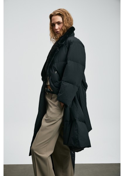 Hermes Kaz Tüyü Kadın Mont Siyah fırsatları