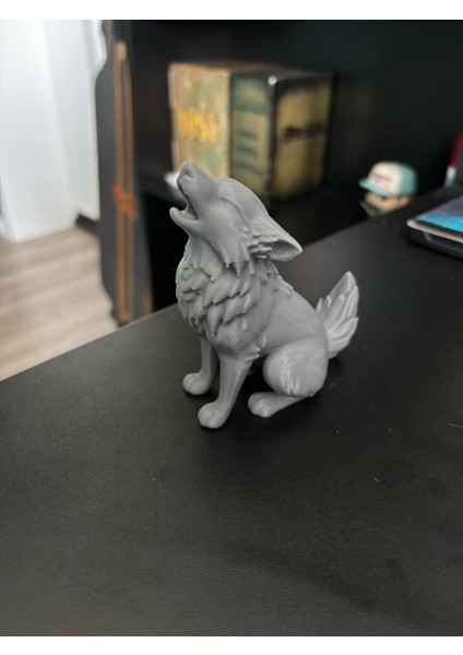 Minik Kurt Oyuncak Gri Doğal Pla Malzeme Oyuncak 10CM